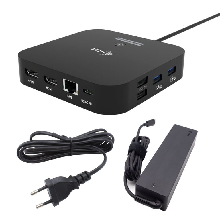 i tec USB C Dual HDMI Docking Station with Power Delivery + Universal Charger