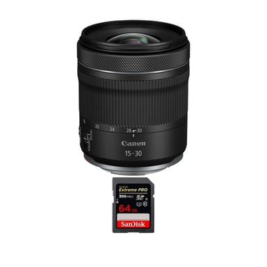 Objetivo Canon RF 15-30mm F4.5-6.3 IS STM + 1 SanDisk 64GB Extreme PRO UHS-II + Ebook ''20 consejos para fotos que impactan''