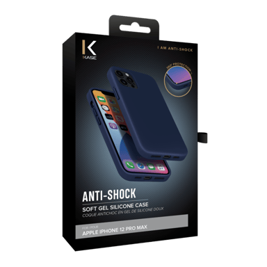 Guscio in morbido silicone gel antiurto per Apple 12 Pro Max, Oxford Blue