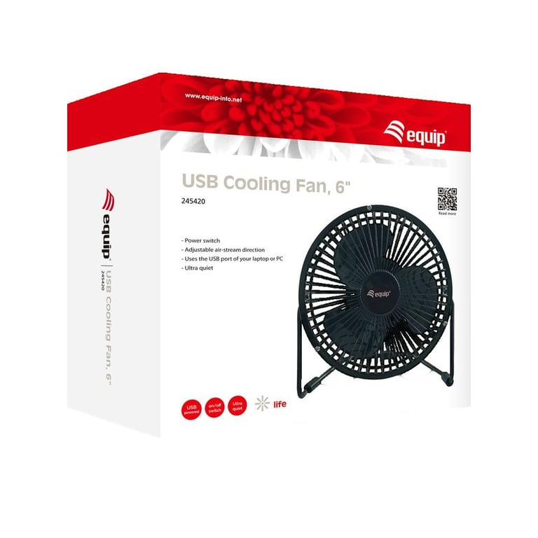 Ventilateur de Table USB Equip Life 6 pouces Silencieux Compact - vue 3