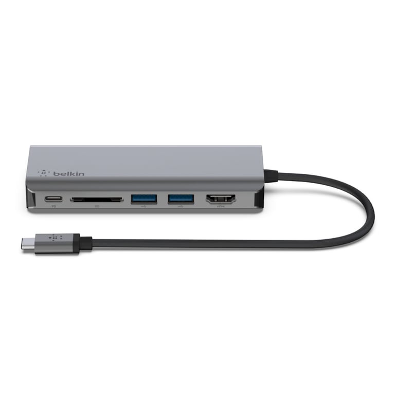 Belkin AVC008BTSGY station d'accueil USB 3.2 Gen 1 (3.1 Gen 1) Type-C Noir, Gris