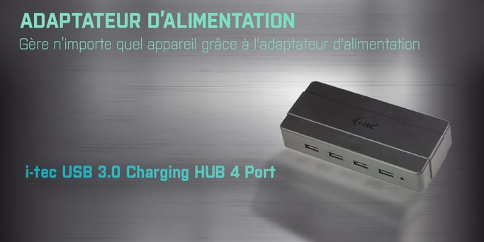 HUB di ricarica i-tec USB 3.0 a 4 porte + adattatore di alimentazione