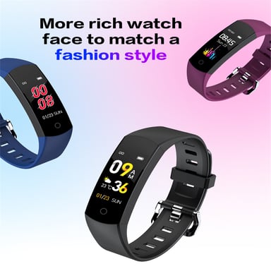 Bracelet Connecté Smartwatch Bluetooth OLED Étanche Podomètre Android iOs Bleu YONIS