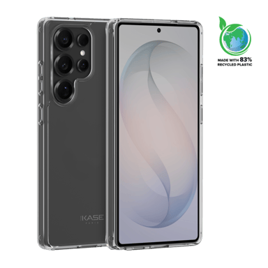 Coque hybride invisible fabriqué avec 83% de plastique recyclé pour Samsung Galaxy S26 Ultra 5G, Transparente