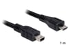 DeLOCK 1m USB2.0 microB/miniB câble USB Micro-USB B Mini-USB B Noir