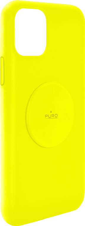 Coque Silicone Icon aimantée Jaune Fluo pour iPhone 11 Puro