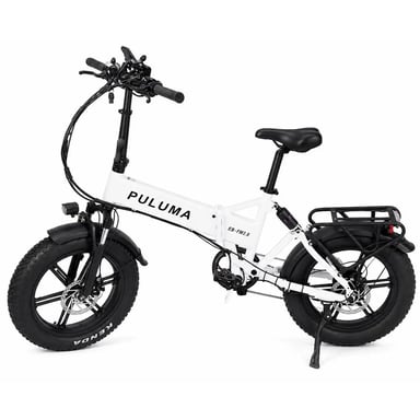 Bicicleta Eléctrico PULUMA EB FM-2.0 | Motor 500W | Batería 48V15Ah | Neumáticos de 20 Pulgadas | Velocidad Máx 25 km/h | Autonomía 45 km | Blanco