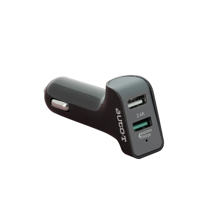 Auto T Chargeur voiture double USB Express 2,4A 12/24V 1 port rapide + 1 port standard, voyant lumineux