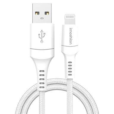 imoshion ?Câble Lightning vers USB - Non MFi - Textile tressé - 0,5 mètre - Blanc