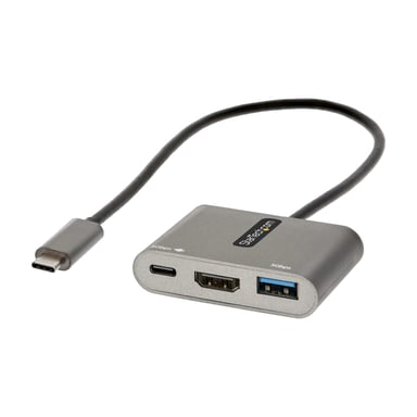 StarTech.com - CDP2HDUACP2 - Adaptador multipuerto USB-C a HDMI 4K, Hub USB 3.0, Docking Station
