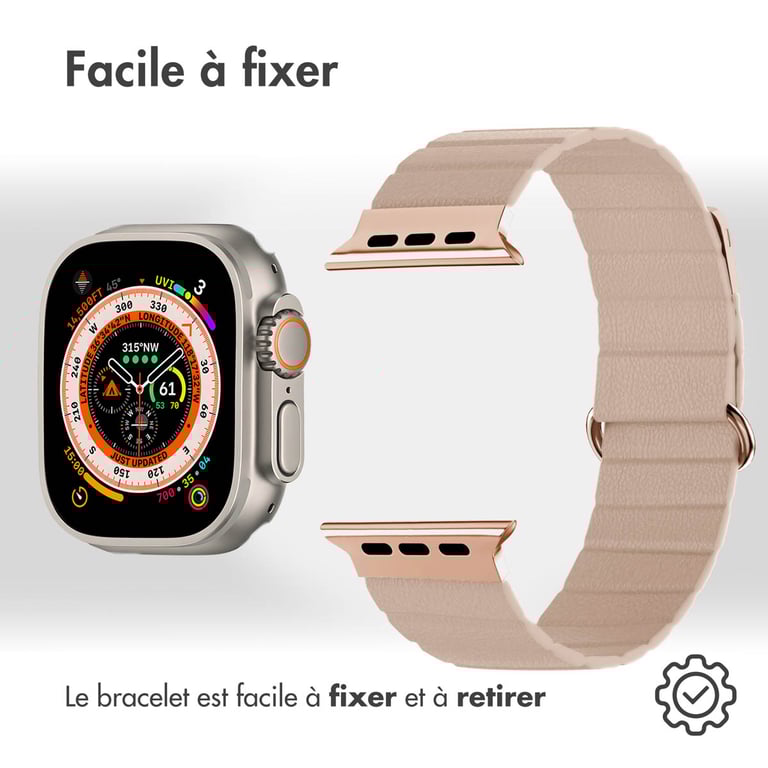 imoshion Bracelet en cuir magnétique pour 'Apple Watch Series 1 10 / SE / Ultra 2 4244454649 mm Neuf - vue 8