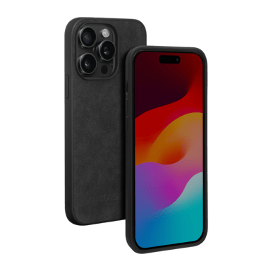 Cover in pelle scamosciata Alcantara per Apple iPhone 15 Pro Max, nero notte