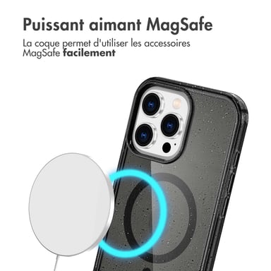 imoshion Coque Pailletée avec MagSafe pour Apple iPhone 16 Pro Max - Glitter Noir