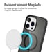 imoshion Coque Pailletée avec MagSafe pour Apple iPhone 16 Pro Max - Glitter Noir