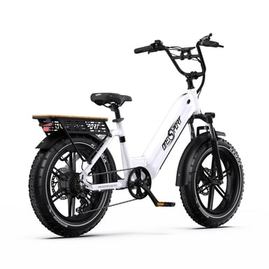 Bicicleta Eléctrico ONESPORT OT08 | Velocidad Máx 25 km/h | Autonomía 80 km | Motor 500W | Batería 48V 18Ah | Neumáticos de 20 Pulgadas | Blanco