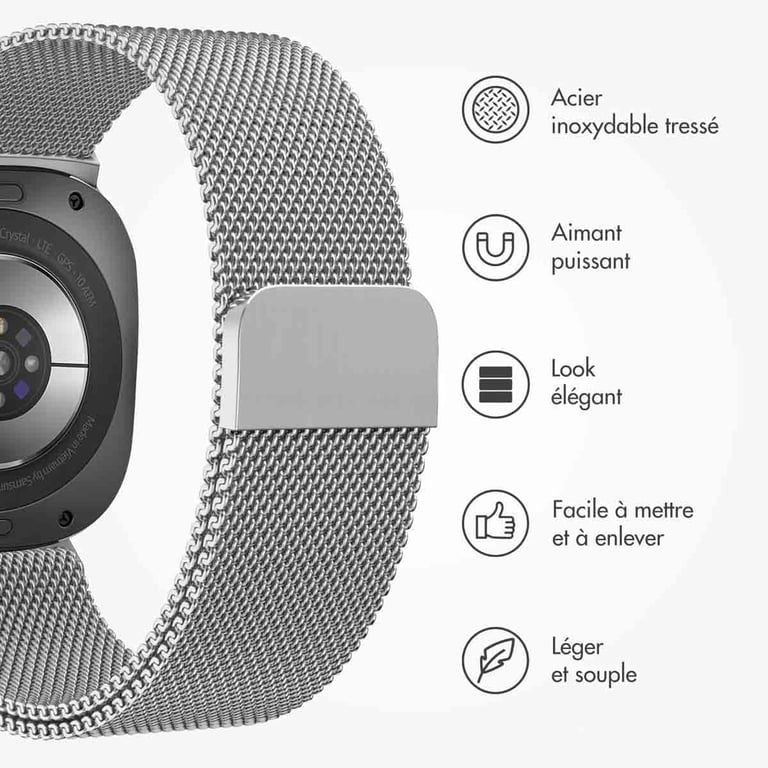 imoshion Bracelet magnétique milanais pour Samsung Galaxy Watch Ultra (2024/2025) - Argent - Neuf