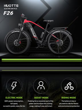 DUOTTS F26 Vélo Électrique 48V 17.5AH Batterie 750W*2 Double Moteurs-noir