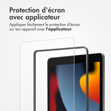 Accezz Protection d'écran en verre trempé avec applicateur pour Apple iPad 9 (2021) 10.2 pouces / iPad 8 (2020) 10.2 pouces / iPad 7 (2019) 10.2 pouces