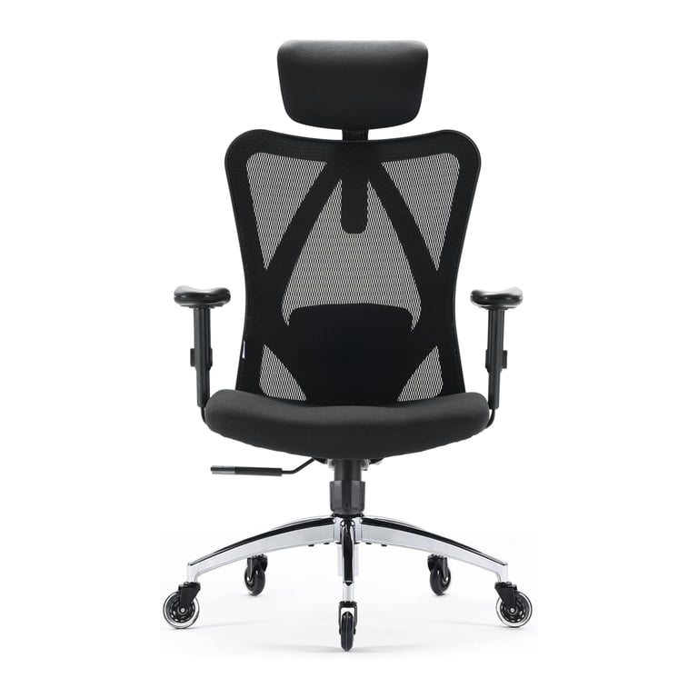 M18 Chaise ergonomique – Triple soutien lombaire avec roulettes de skateboard noires - Neuf
