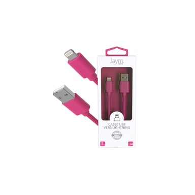 Câble USB vers Lightning 2.4A - 1,5 mètres - Collection POP - Rose