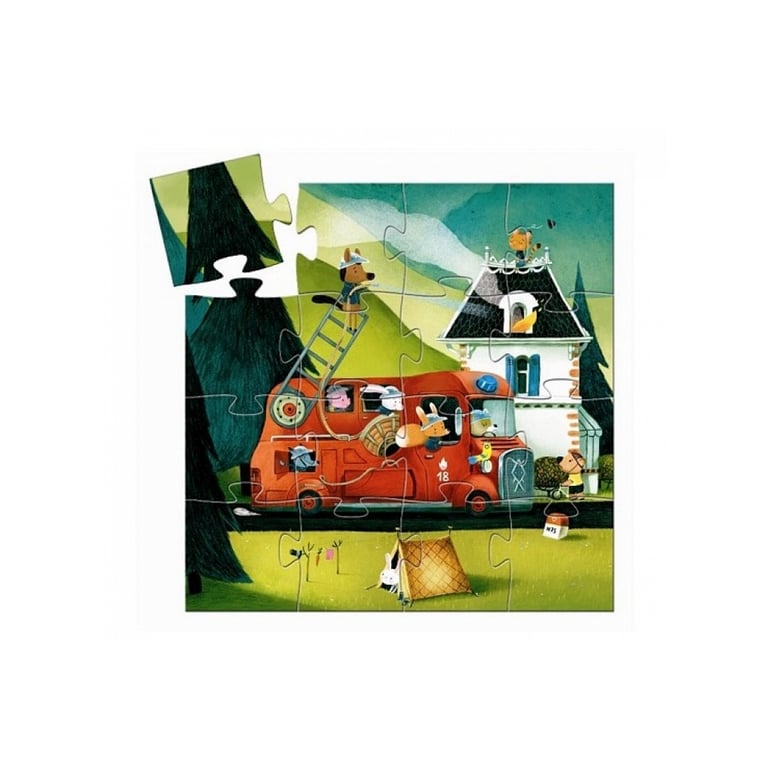 Puzzle 16 pièces Djeco Le camion de pompier - vue 2