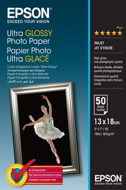 Epson Ultra Glossy Photo Paper - 13x18cm - 50 Feuilles