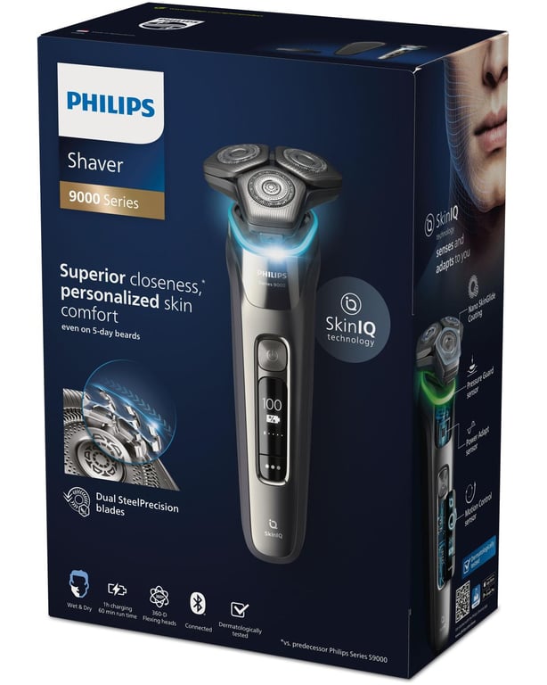 Rasoir Électrique PHILIPS S9974/35 – Autonomie 60 min, Têtes Flexibles 360° - vue 4
