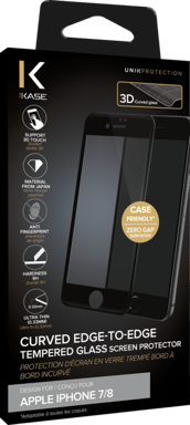Protezione dello schermo in vetro temperato da bordo a bordo per Apple iPhone 7/8, nero
