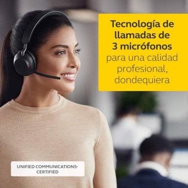 Jabra Evolve2 65, UC Mono Casque Sans fil Arceau Bureau/Centre d'appels USB Type-A Bluetooth Noir