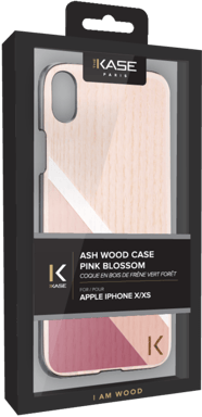 Guscio in legno di frassino per Apple iPhone X/XS, rosa ciliegia