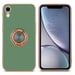 Coque pour Apple iPhone XR en Glossy Vert Clair - Or avec anneau Housse de protection Étui en silicone TPU flexible, avec protection pour appareil photo et support voiture magnétique
