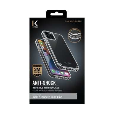 Custodia ibrida antiurto Invisible per Apple iPhone 12/12 Pro, trasparente