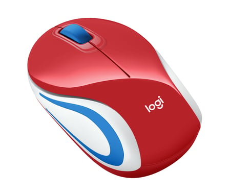 LOGITECH - Mini ratón óptico inalámbrico M187 - Rojo - Logitech