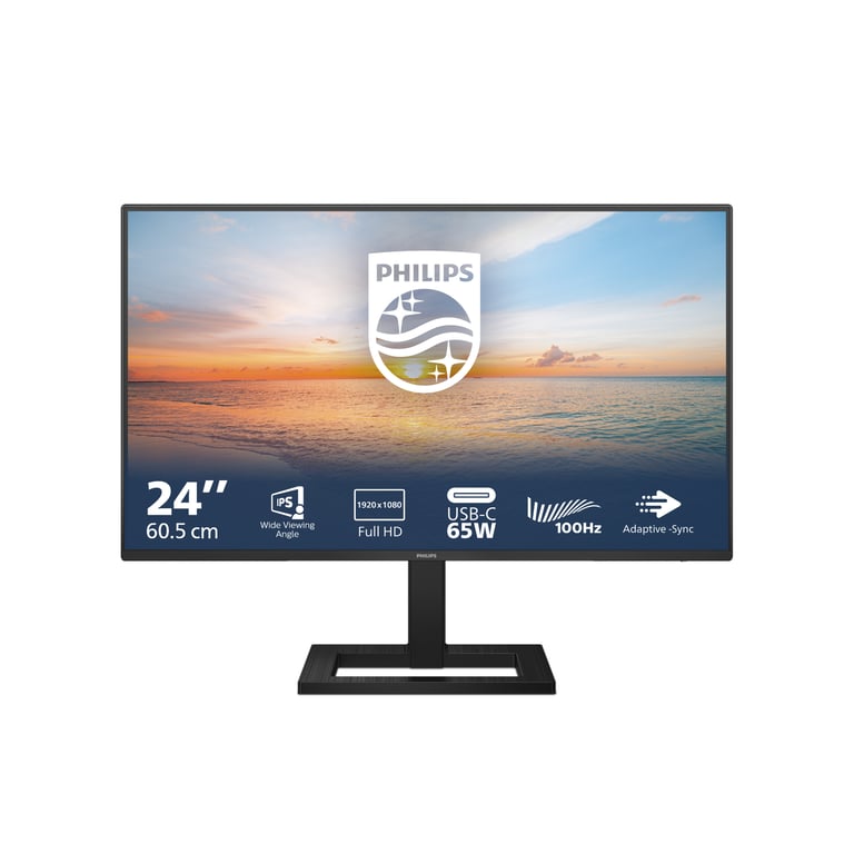 Philips 24E1N1300AE Moniteur FHD 234 Pouces 100 Hz IPS 1ms Alimentation USB C Hauteur réglable Haut parleurs Mode LowBlue 1920 x 1080 250 CDm² HDMI 1.4 / USB C - vue 7