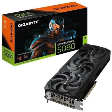 Scheda grafica GIGABYTE GeForce RTX 5080 WINDFORCE OC SFF 16G - 16GB GDDR7, 256-bit, PCI-E 5.0, 2670MHz Core Speed, 3 x DP 2.1a, 1 x HDMI 2.1b, GV-N5080WF3OC-16GD