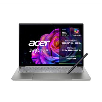 Switf 16 AI (2026) 16'', 120 Hz 1 TB 32 GB Gráficos Intel Arc, Gris - AZERTY