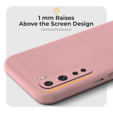 Moozy Minimalist Series Coque en silicone pour OnePlus Nord, Rose Beige – Finition mate fine et souple en TPU