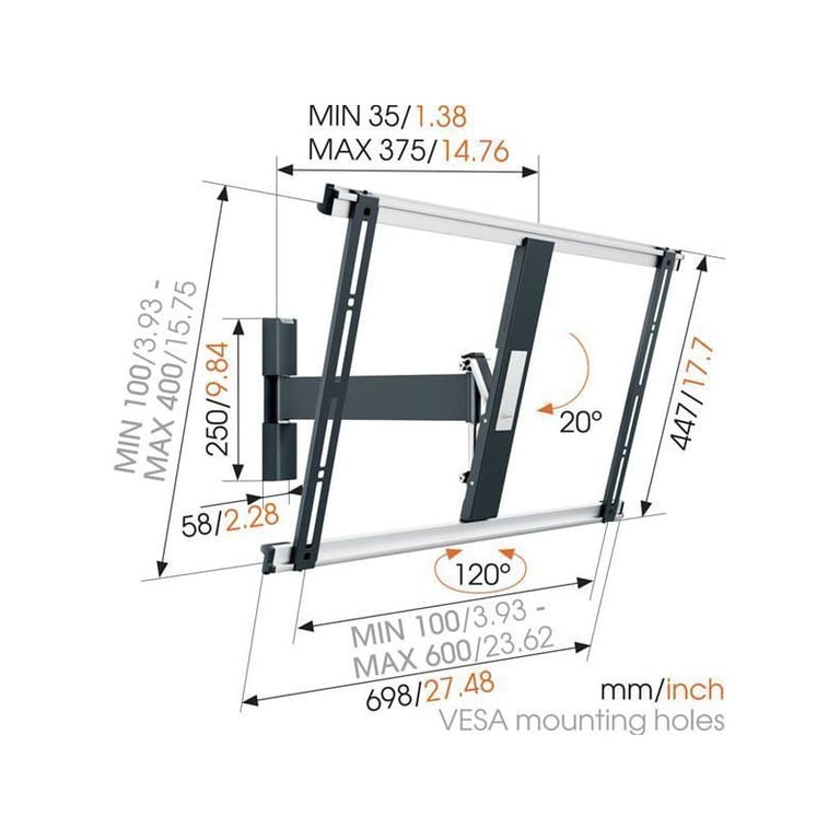Support mural Vogel' THIN 525 orientable pour TV de 40 à 65 - vue 3