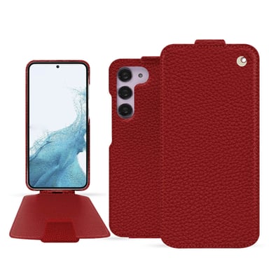 Housse cuir Samsung Galaxy S23 - Rabat vertical - Rouge - Cuir grainé