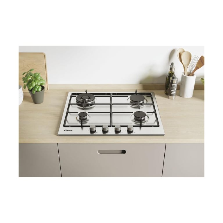 Plaque Gaz Candy CHW6BR4WX – 4 Zones Acier Inoxydable 1000 W - vue 6