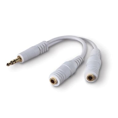 Belkin Divisor de auriculares Cable de audio de 3,5 mm 2 x 3,5 mm Blanco