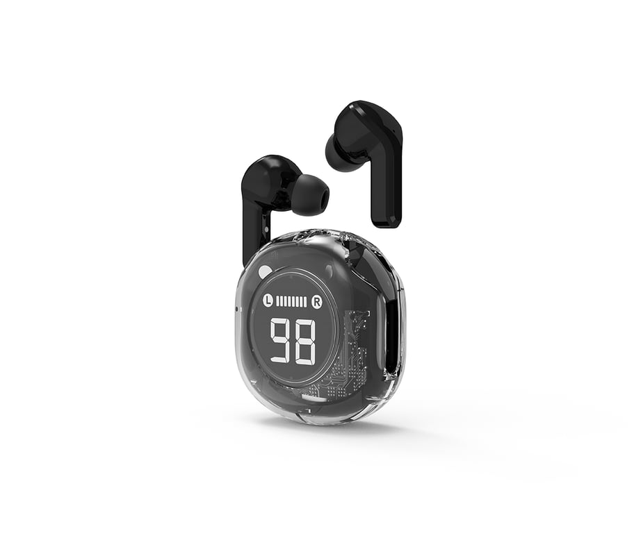Écouteurs Gembird TWST-01-BK – Sans Fil, Bluetooth, 6h Écoute, LCD Batterie
