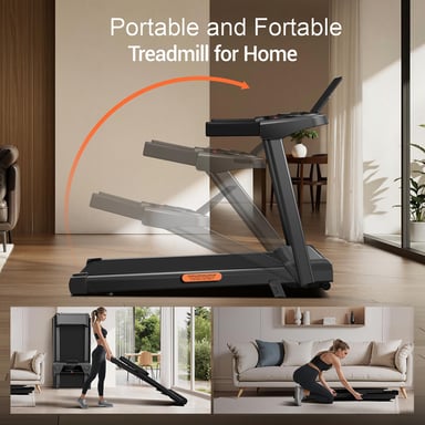 ROBORE SF10 Cinta de Correr con Inclinación 12%, Cinta de Correr Eléctrica 12KM/H, Cinta de Correr Plegable para el Hogar con Motor 3.0 HP y Pantalla LED, Carga Máxima 136KG