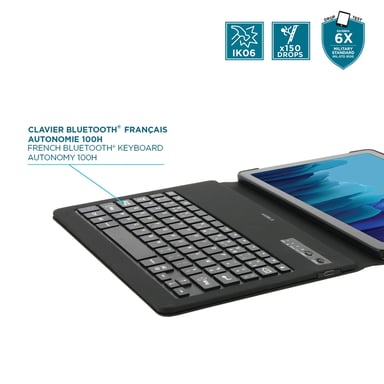 Custodia Protettiva con Tastiera Bluetooth per Samsung Galaxy Tab A9+ 11'' - Nero