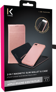 GEN 2.0 Funda y carcasa magnética 2 en 1 para Apple iPhone 6 Plus/6s Plus/7 Plus/8 Plus, Oro rosa