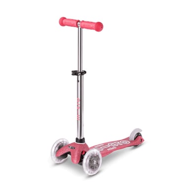 Trottinette Rose Glitter LED MMD208 à Trois Roues pour Enfants - Sécurité et Style