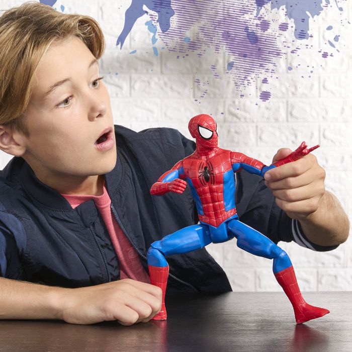 Figurine SpiderMan 30 cm, Titan Series, jouets de super-héros pour enfants, Marvel Spider-Man, des 4 ans - Neuf