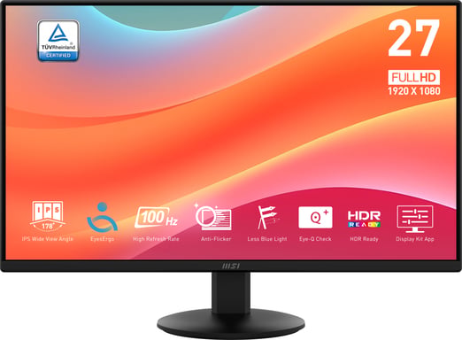 MSI Pro MP272L écran plat de PC 68,6 cm (27'') 1920 x 1080 pixels Full HD LED Noir