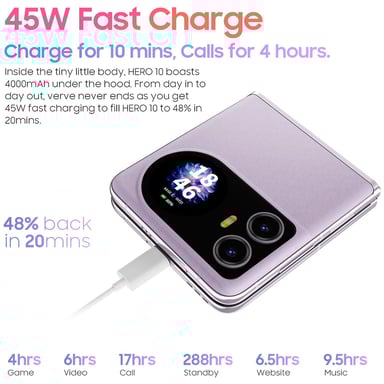 Blackview HERO 10 Teléfono Plegable, Pantalla AMOLED de 6.9 pulgadas, 12GB + 256GB, Cámara de 108MP, Carga Rápida de 45W, NFC, ID de Huella Digital, Android 13