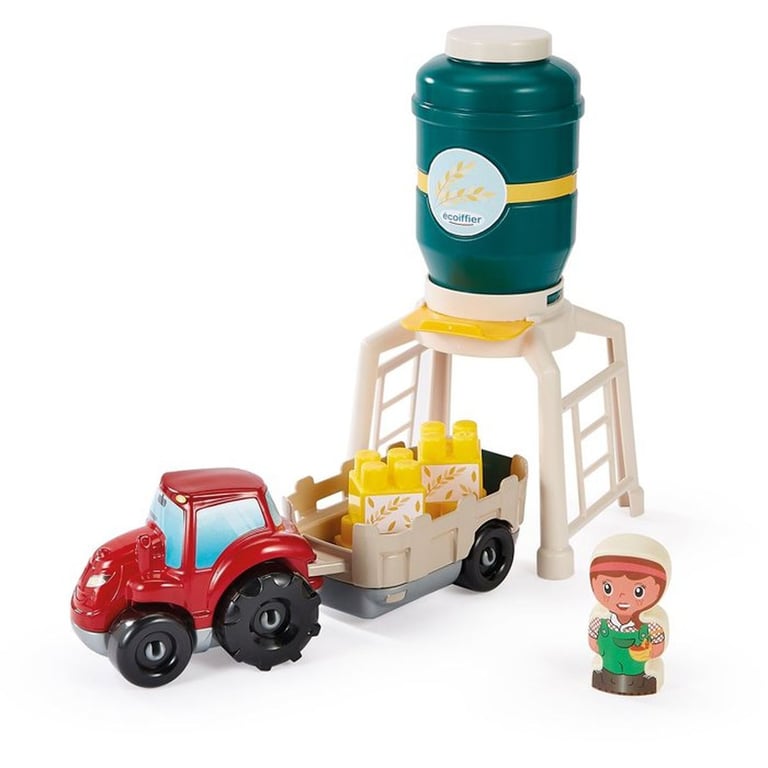 Ferme écologique Abrick 2979 Ecoiffier Jouet de construction avec éolienne, panneaux solaires, réserve d'eau, 5 animaux et tracteur Multicolore - Neuf